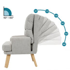 Juego de sillón y otomana de tela