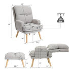 Juego de sillón y otomana de tela
