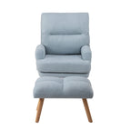 Juego de sillón y otomana de tela