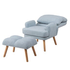 Juego de sillón y otomana de tela