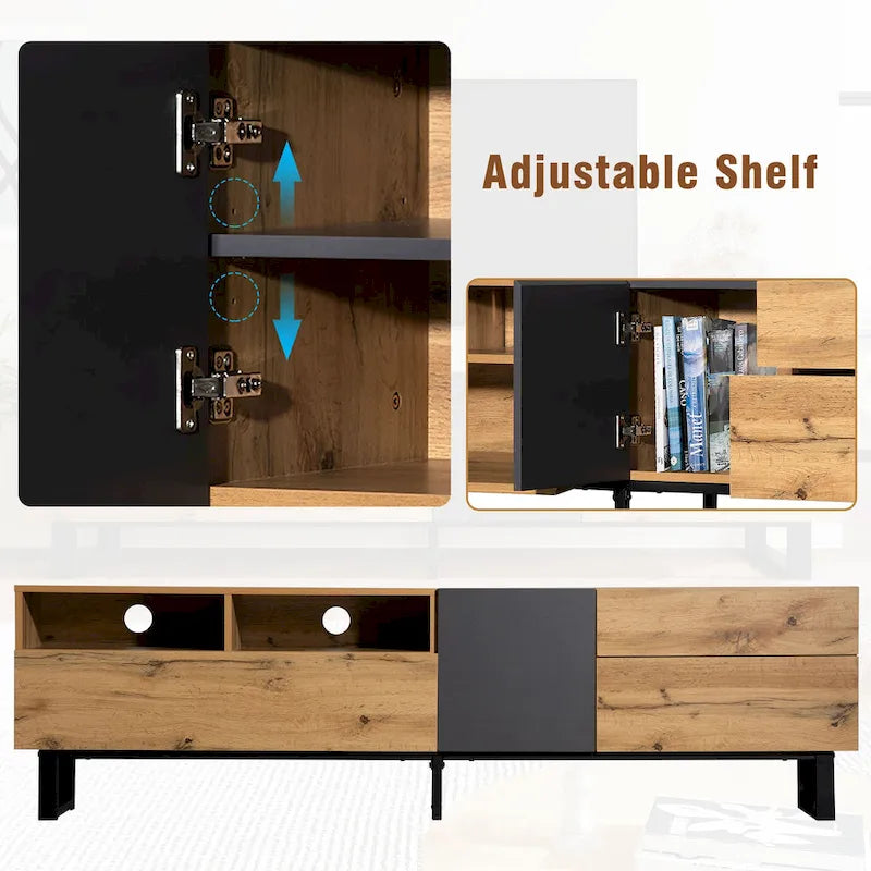 Mueble Moderno para TV de 80" con Doble Espacio de Almacenamiento