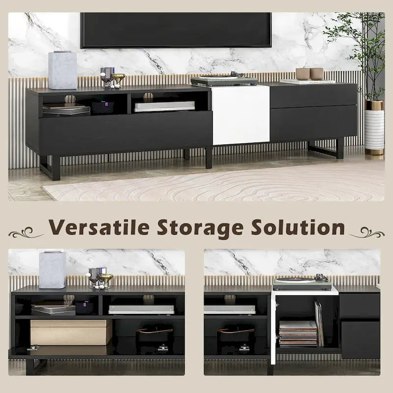 Mueble Moderno para TV de 80" con Doble Espacio de Almacenamiento
