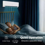 Costway Aire Acondicionado y Calentador Minisplit con Bomba de Calor de 24000 BTU, con Wifi, Negro/Blanco