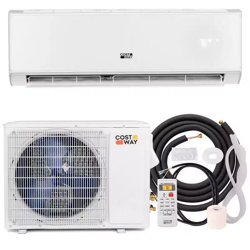 Costway Aire Acondicionado y Calentador Minisplit con Bomba de Calor de 24000 BTU, con Wifi, Negro/Blanco