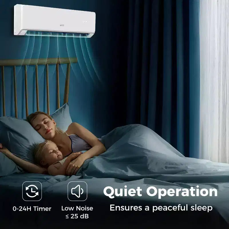 Costway 12000 BTU Wifi Enabled Mini Split Air Conditioner & Heater with Heat Pump Black/White
