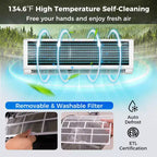 Costway 12000 BTU Wifi Enabled Mini Split Air Conditioner & Heater with Heat Pump Black/White