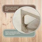 Mesa de centro Peking Ming de madera recuperada, pequeña, 55 pulgadas de largo, lavado blanco envejecido