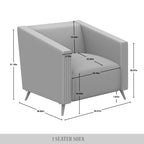 Juego de sala de estar de 3 piezas tapizado en terciopelo acanalado moderno y glamuroso