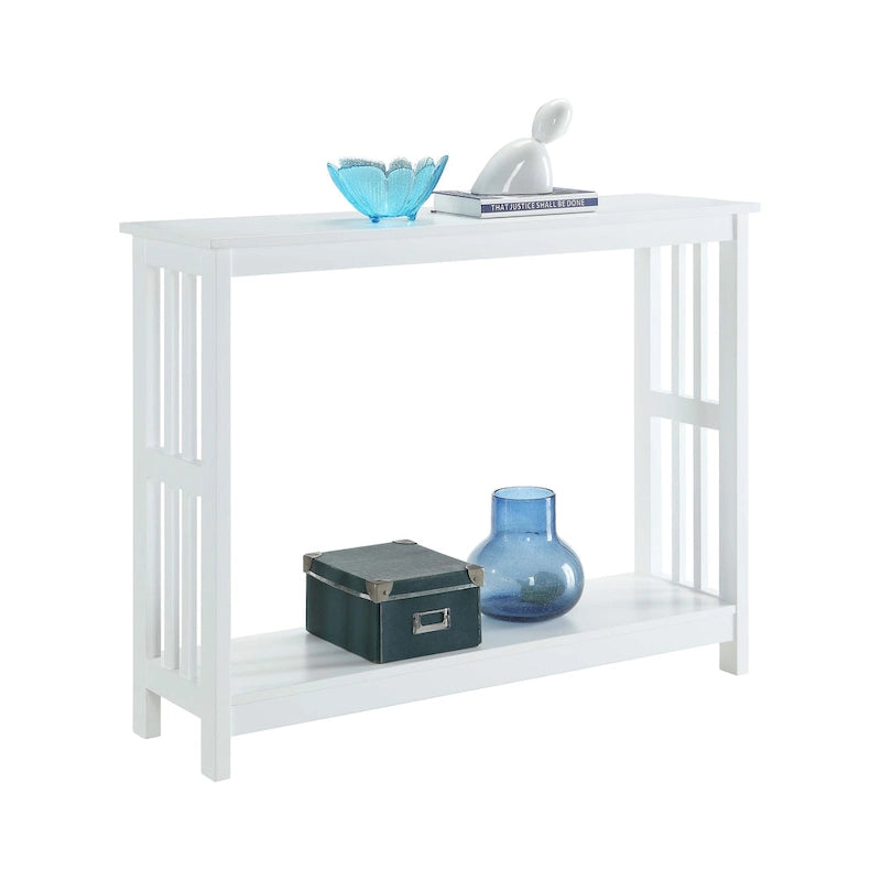 Mesa consola con estante estilo Misión