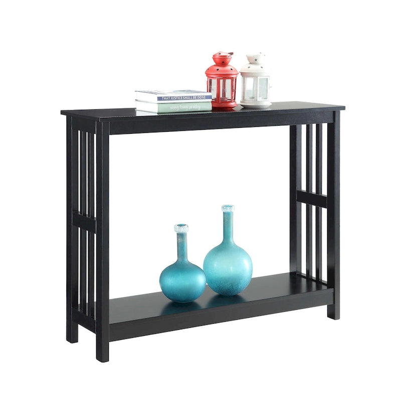 Mesa consola con estante estilo Misión