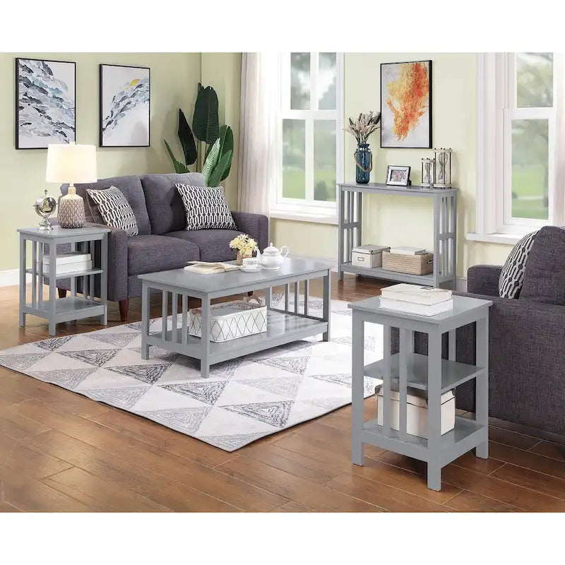 Mesa consola con estante estilo Misión