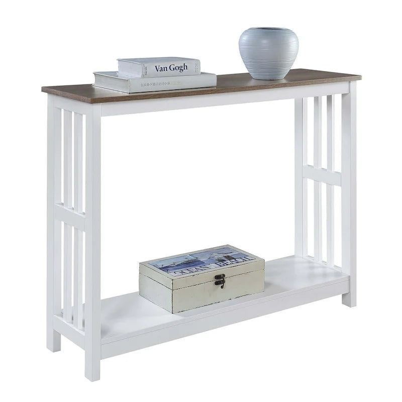 Mesa consola con estante estilo Misión