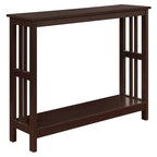 Mesa consola con estante estilo Misión