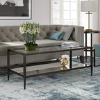 Mesa de centro rectangular de 45 de ancho con estante de espejo