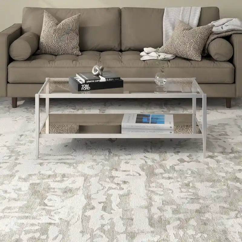 Mesa de centro rectangular de 45 de ancho con estante de espejo