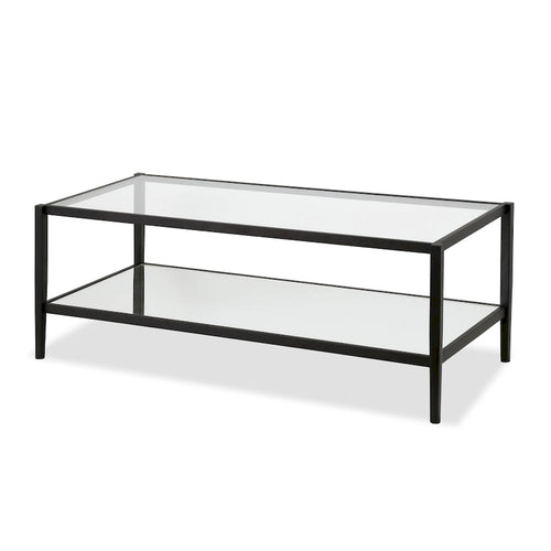 Mesa de centro rectangular de 45 de ancho con estante de espejo