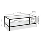 Mesa de centro rectangular de 45 de ancho con estante de espejo