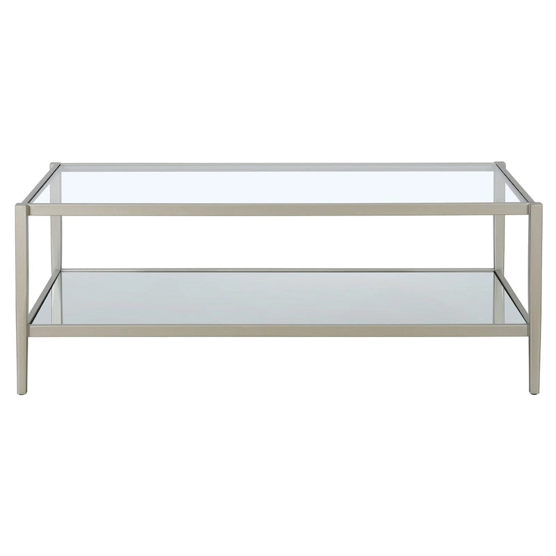 Mesa de centro rectangular de 45 de ancho con estante de espejo