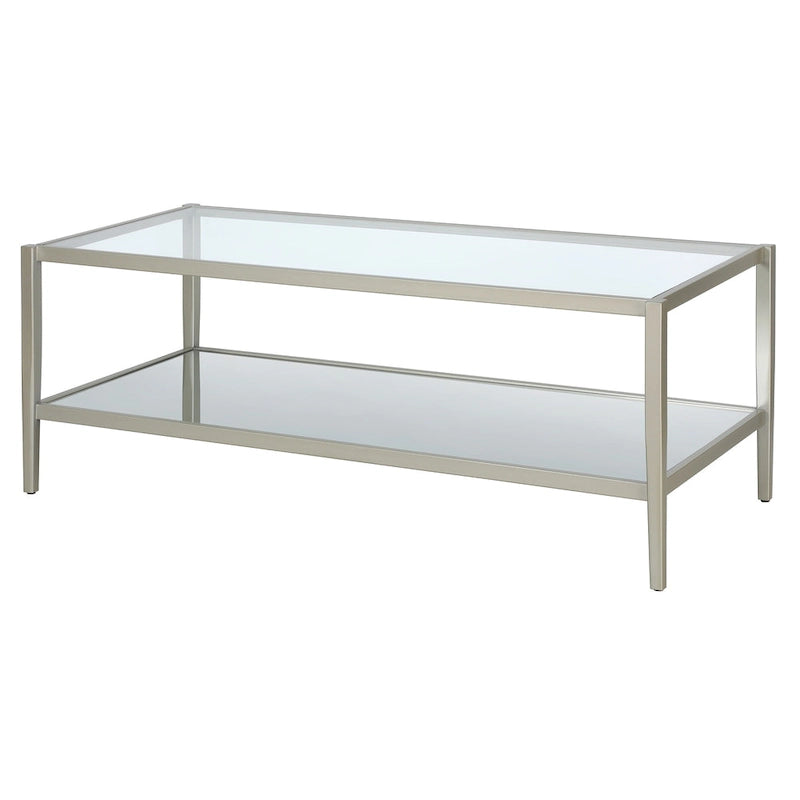 Mesa de centro rectangular de 45 de ancho con estante de espejo