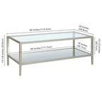 Mesa de centro rectangular de 45 de ancho con estante de espejo