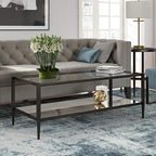 Mesa de centro rectangular de 45 de ancho con estante de espejo