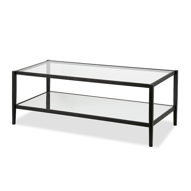 Mesa de centro rectangular de 45 de ancho con estante de espejo