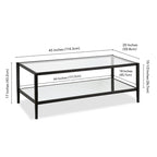 Mesa de centro rectangular de 45 de ancho con estante de espejo