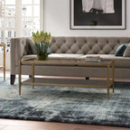 Mesa de centro rectangular de 45 de ancho con estante de espejo