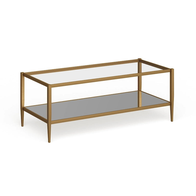 Mesa de centro rectangular de 45 de ancho con estante de espejo