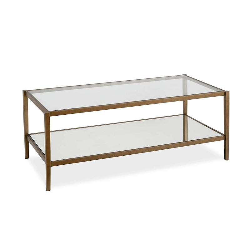 Mesa de centro rectangular de 45 de ancho con estante de espejo