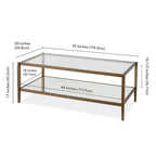 Mesa de centro rectangular de 45 de ancho con estante de espejo