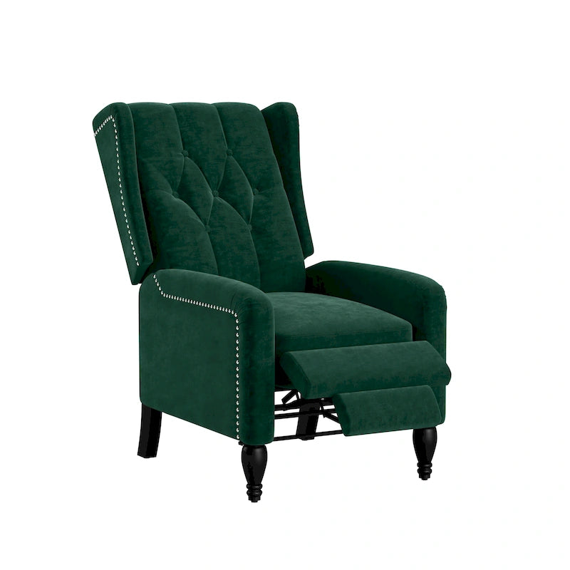 Sillón reclinable de empuje con respaldo de terciopelo