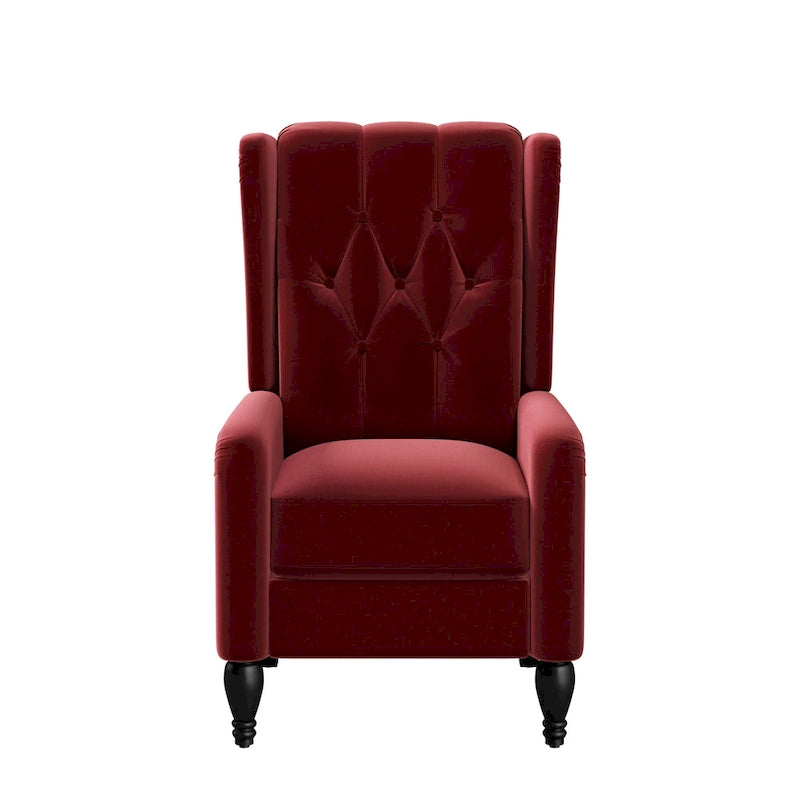 Sillón reclinable de empuje con respaldo de terciopelo