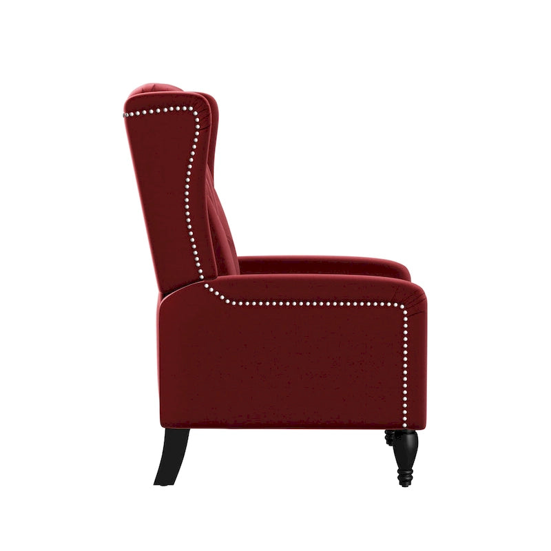 Sillón reclinable de empuje con respaldo de terciopelo