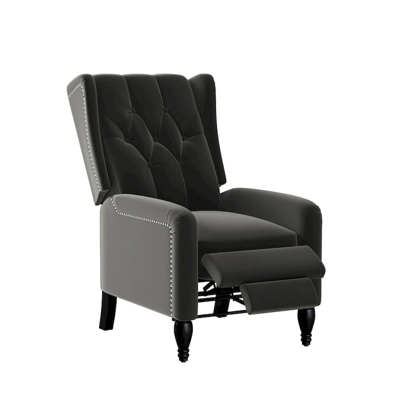Sillón reclinable de empuje con respaldo de terciopelo