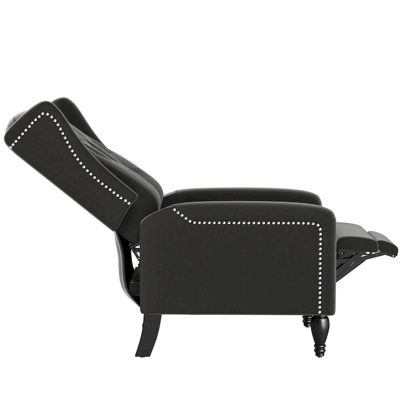 Sillón reclinable de empuje con respaldo de terciopelo