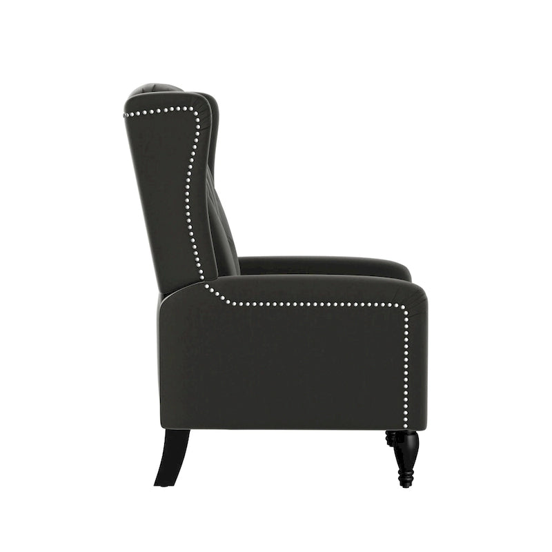 Sillón reclinable de empuje con respaldo de terciopelo