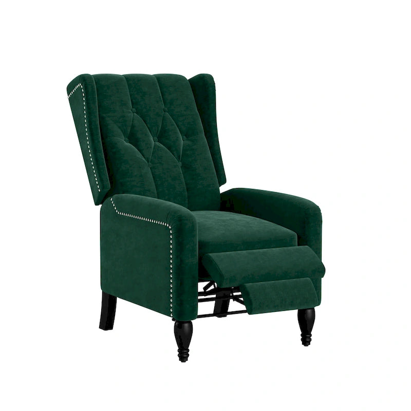 Sillón reclinable de empuje con respaldo de terciopelo