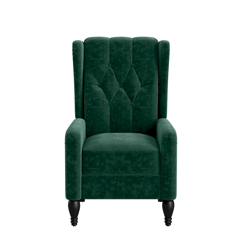 Sillón reclinable de empuje con respaldo de terciopelo