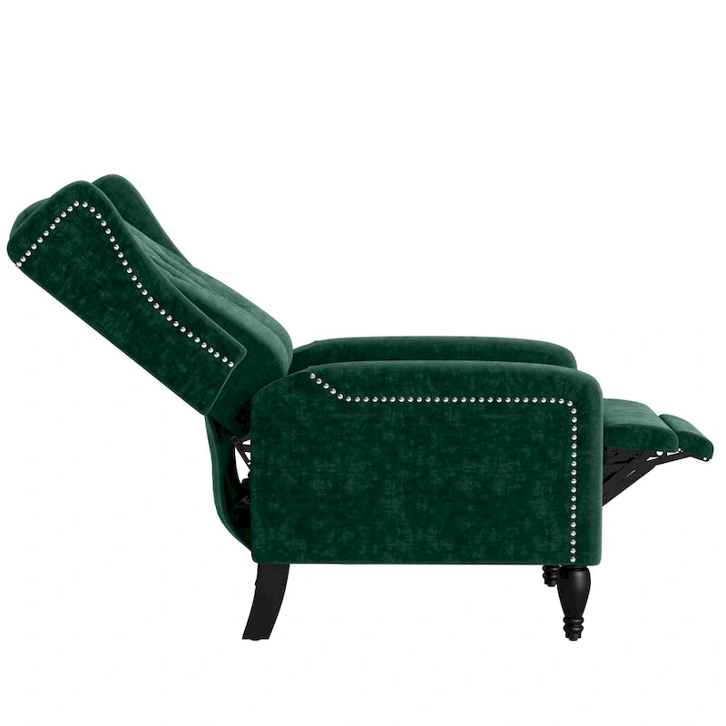 Sillón reclinable de empuje con respaldo de terciopelo
