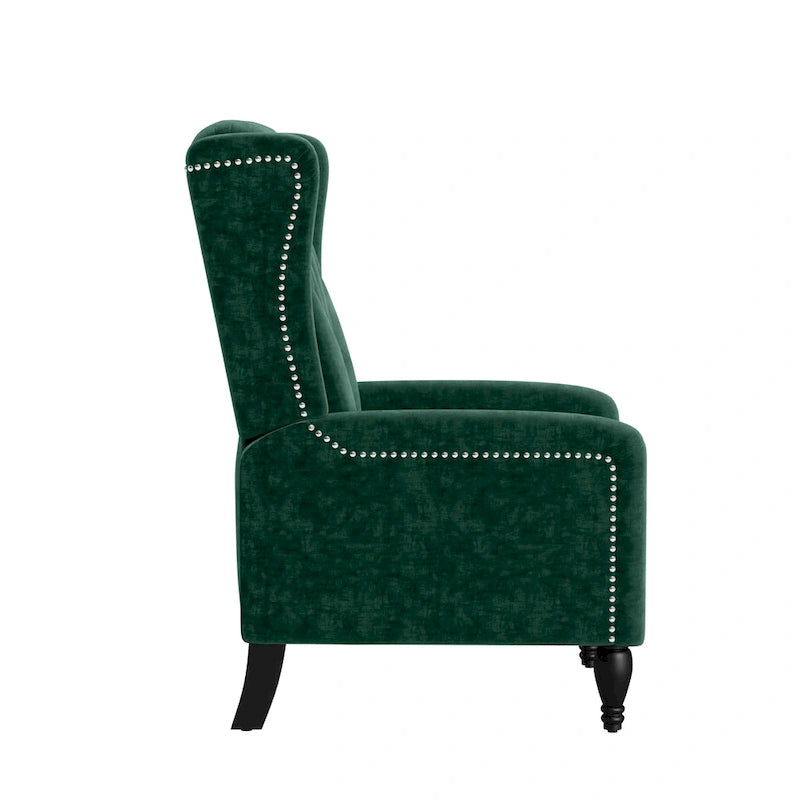 Sillón reclinable de empuje con respaldo de terciopelo