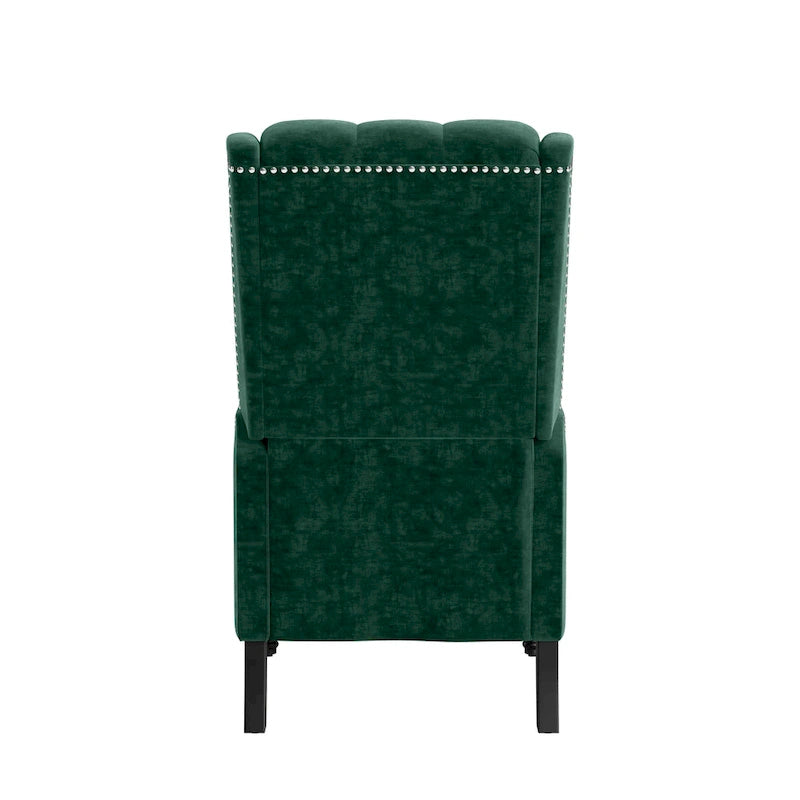 Sillón reclinable de empuje con respaldo de terciopelo