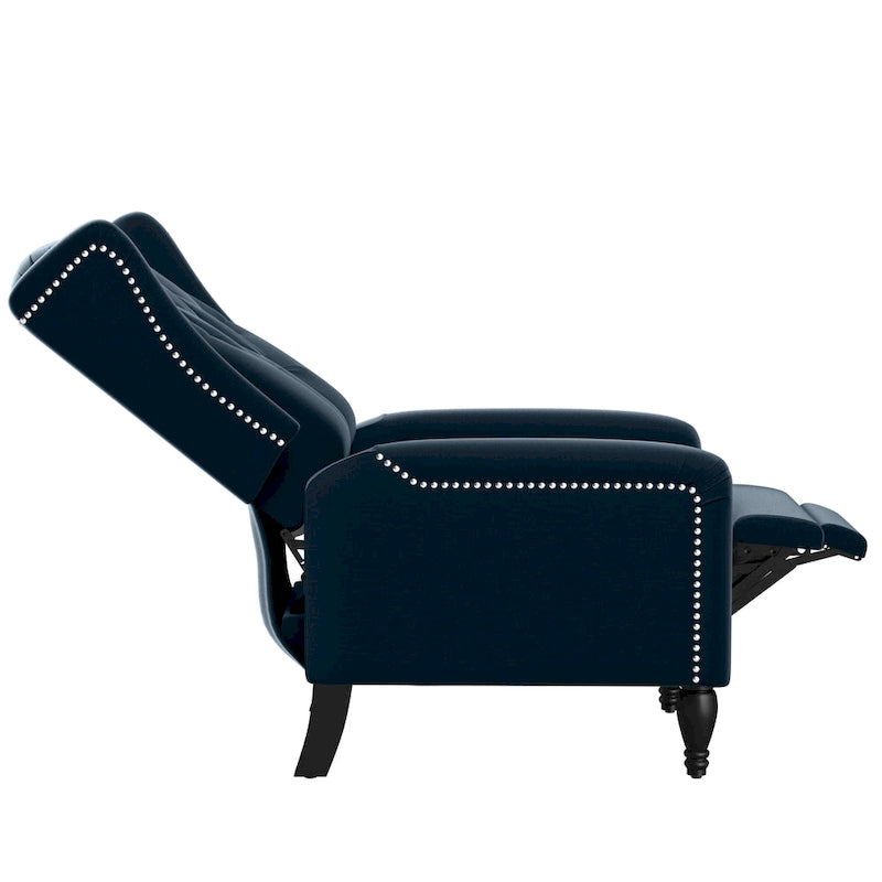 Sillón reclinable de empuje con respaldo de terciopelo