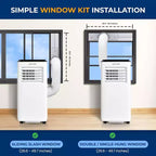 SereneLife SLACP803 Portable Air Conditioner with Dehumidifier & Fan  8000 BTU (White & Black)