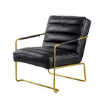 Silla negra de 30 pulgadas con marco dorado