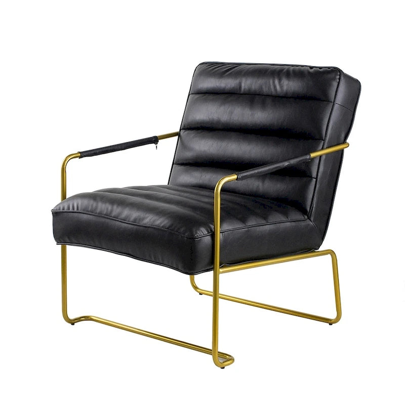 Silla negra de 30 pulgadas con marco dorado