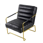 Silla negra de 30 pulgadas con marco dorado