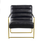 Silla negra de 30 pulgadas con marco dorado