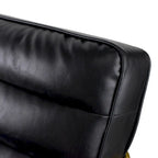 Silla negra de 30 pulgadas con marco dorado
