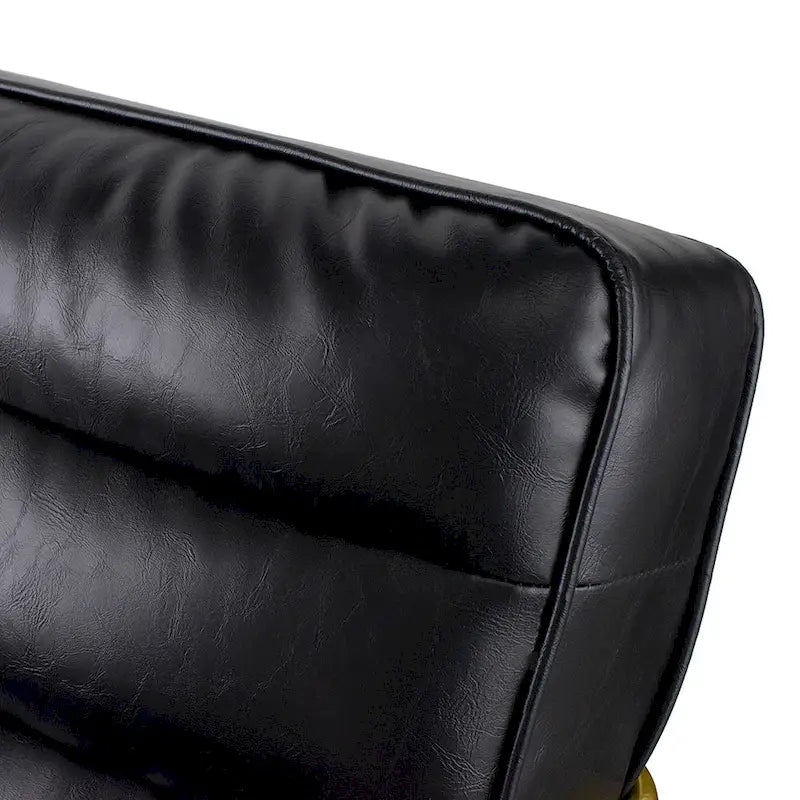 Silla negra de 30 pulgadas con marco dorado